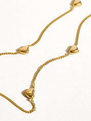 Golden Heart Charm Bracelet