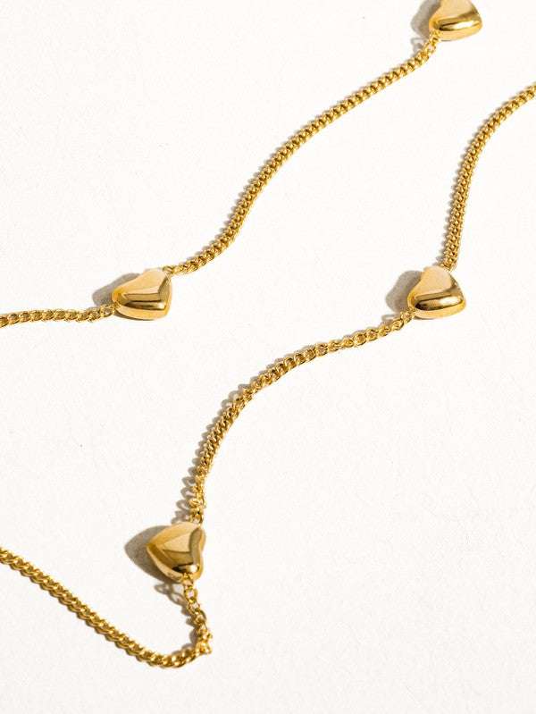 Golden Heart Charm Bracelet