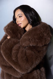 Cocoa Luxe Fur Coat - Lamoanna