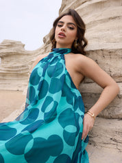 Green Bliss Halter Maxi Dress - Lamoanna