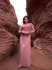 Rose Dusk Velvet Maxi Dress - Lamoanna