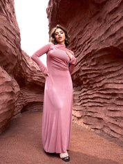 Rose Dusk Velvet Maxi Dress - Lamoanna