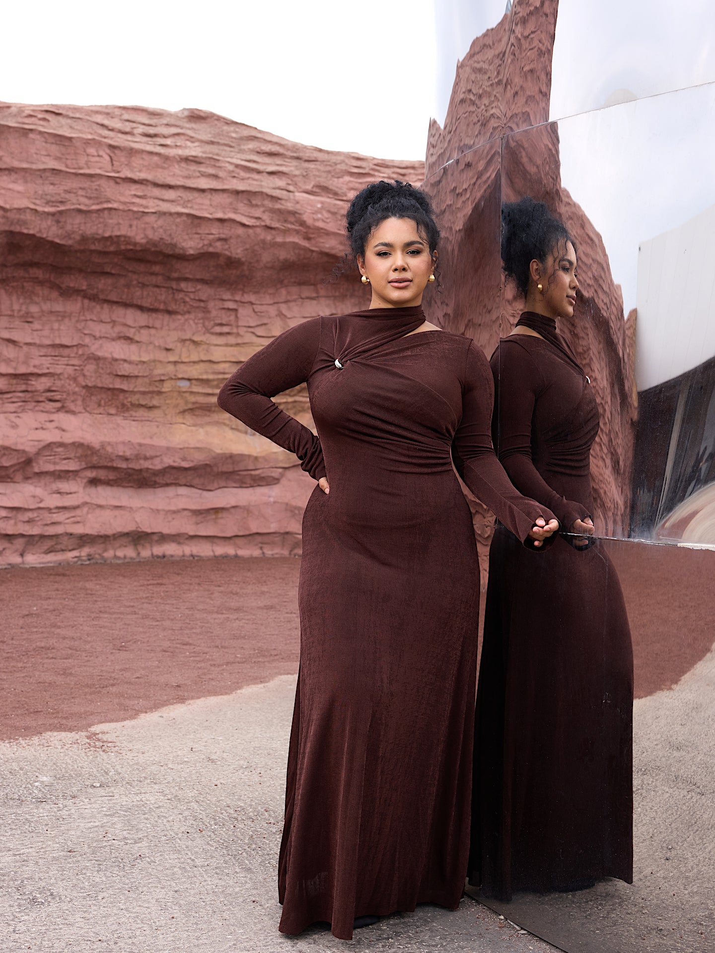 Brown Dusk Maxi Dress - Lamoanna