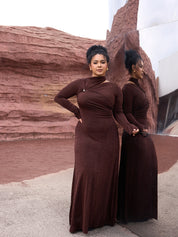 Brown Dusk Maxi Dress - Lamoanna