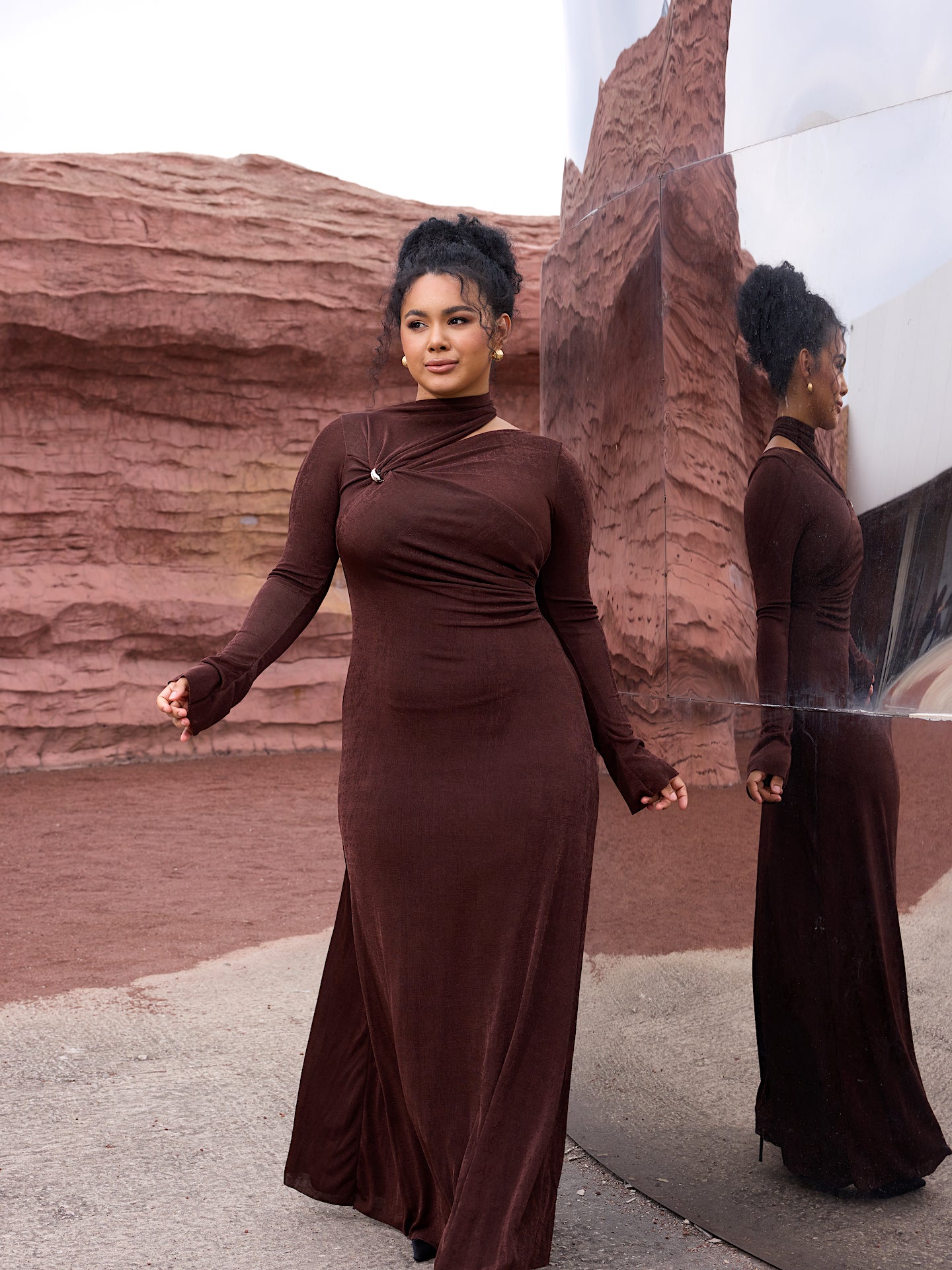 Brown Dusk Maxi Dress - Lamoanna