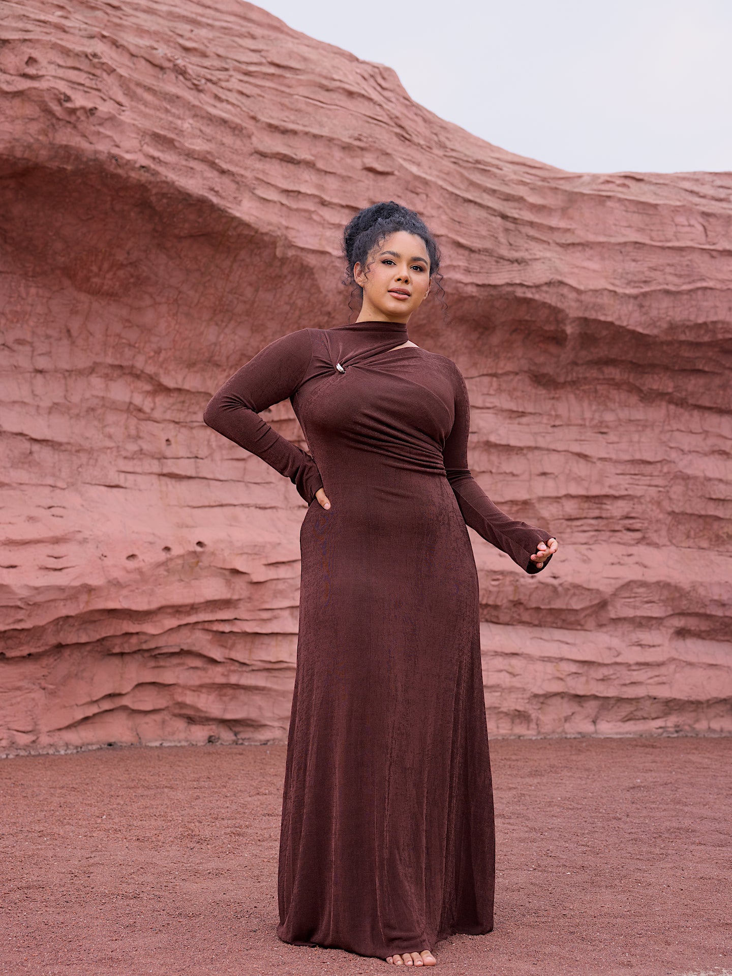 Brown Dusk Maxi Dress - Lamoanna