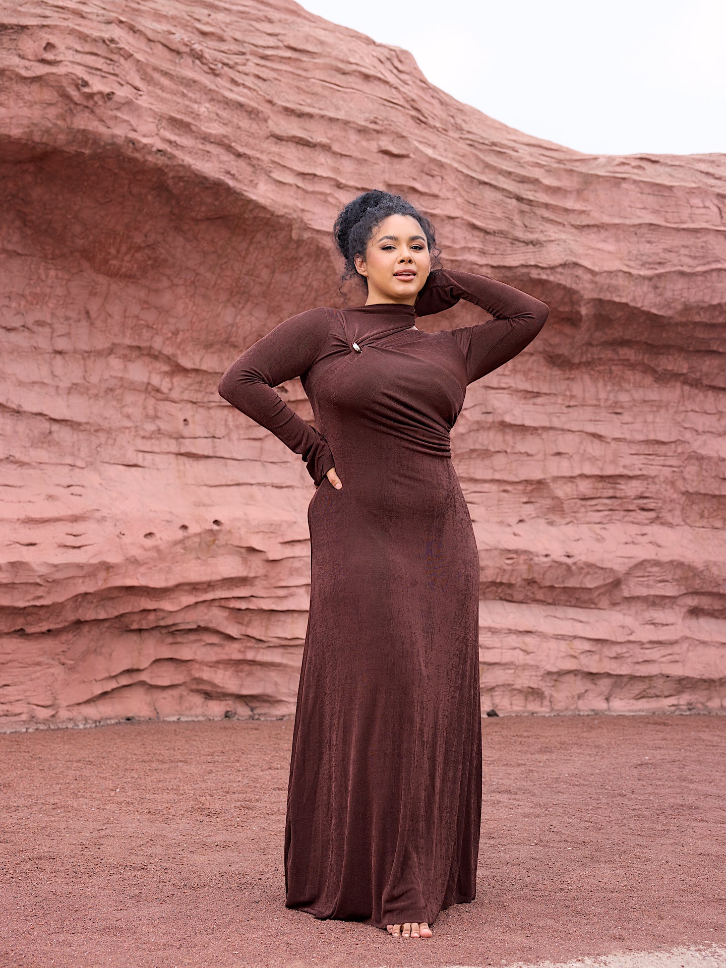 Brown Dusk Maxi Dress - Lamoanna