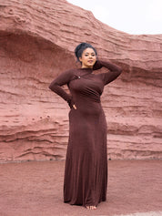 Brown Dusk Maxi Dress - Lamoanna