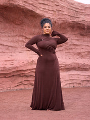 Brown Dusk Maxi Dress - Lamoanna