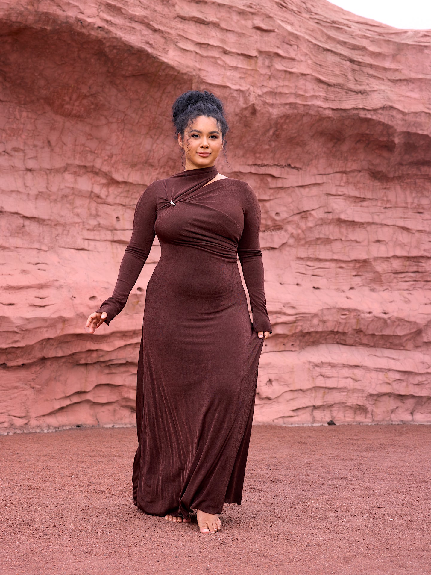 Brown Dusk Maxi Dress - Lamoanna