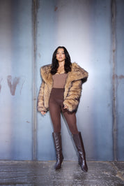 Honey Frost Fur Coat