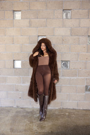 Luxe Chocolate Faux Fur Coat