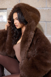 Luxe Chocolate Faux Fur Coat