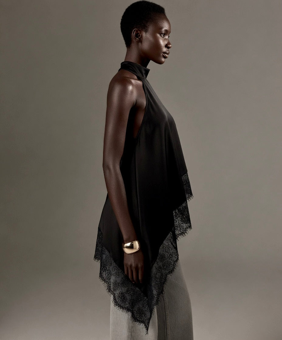 Noir Cascade Halter Top