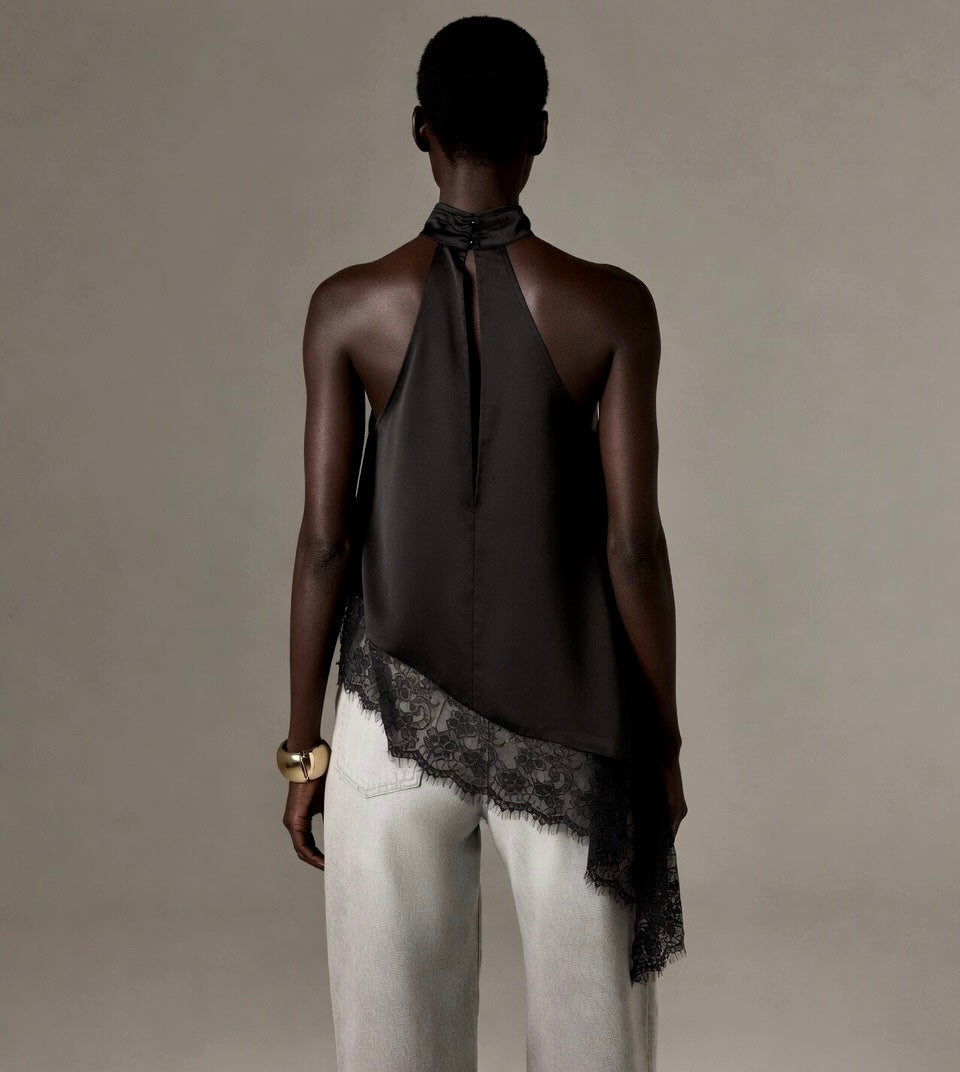 Noir Cascade Halter Top