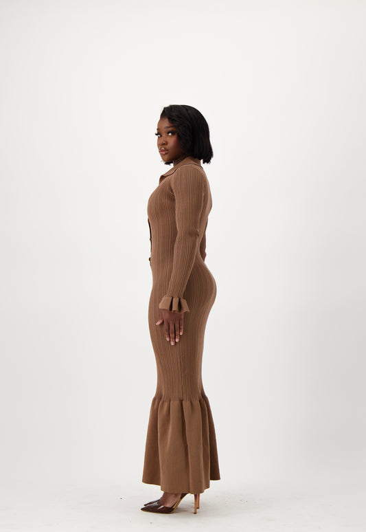 Anna Ribbed Knit Maxi Dress