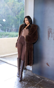 Luxe Chocolate Faux Fur Coat