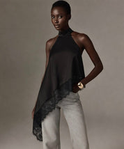 Noir Cascade Halter Top